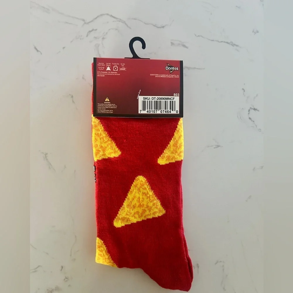 Doritos Nacho Cheese Crew Socks – Fits Men’s Shoe Size 6–12 | NWT